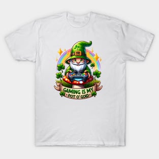 St. Patrick's Day Gamer Gnome T-Shirt